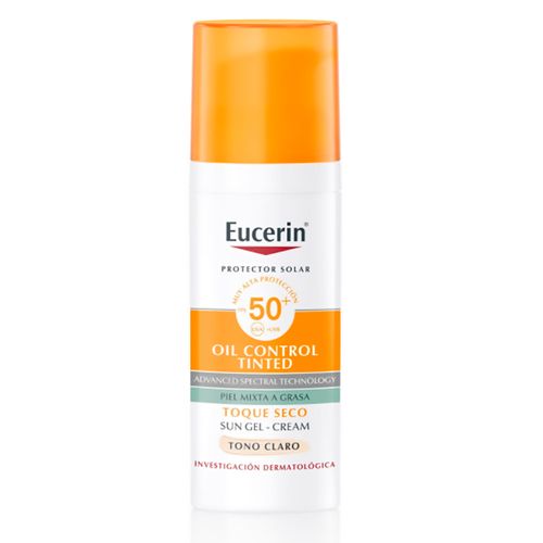 Protector Solar Con Color Eucerin Sun Toque Seco Color Claro Fps 50+