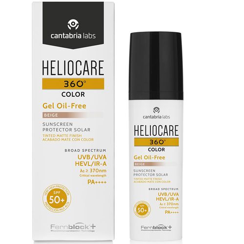 Protector Solar Con Color Beige Gel Oil Free Spf 50+ Toque Seco X 50 Ml