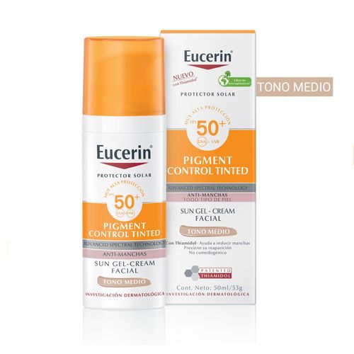 Protector Solar Facial Eucerin Sun Control Piel Manchada - Pigmentada Con Color Medio Fps 50+ 50ml