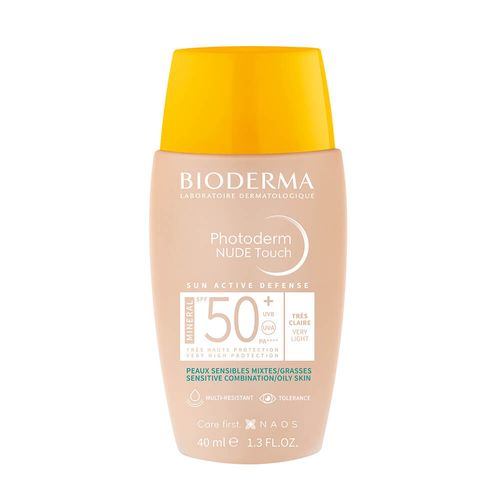 Bioderma Photoderm Nude Touch Tres Claire SPF 50+ protector solar para piel mixta a grasa 40mL