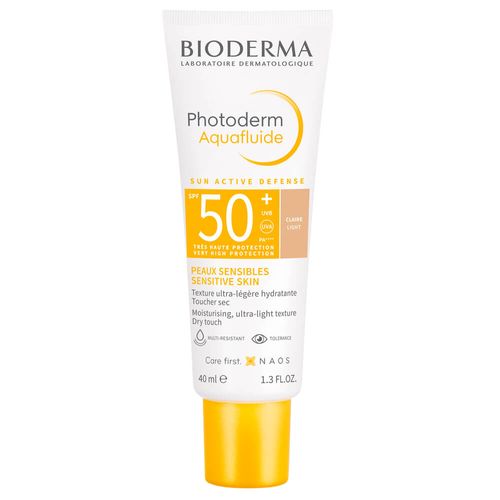 Bioderma Photoderm Aquafluide Claro SPF 50+ protector solar toque seco para piel normal a mixta 40mL