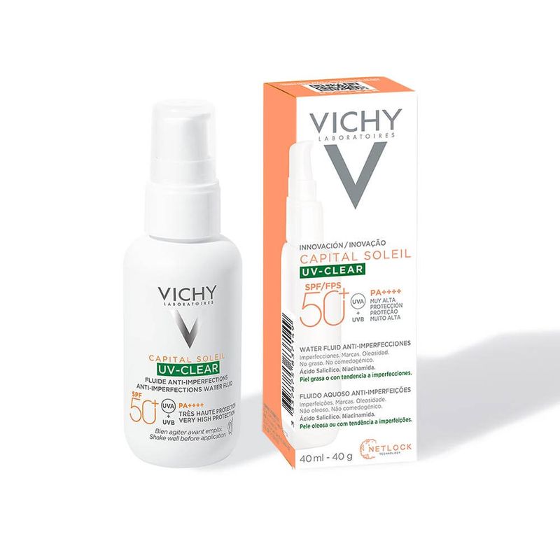 Vichy Capital Soleil Uv-Clear Fluido X 40Ml 50+ Piel Grasa-9