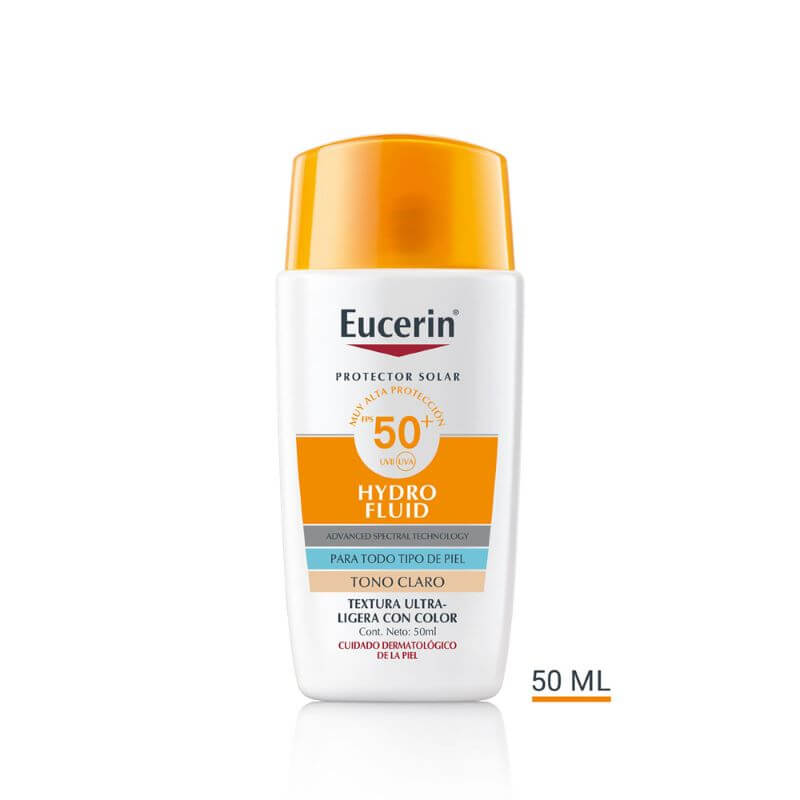 Euc Solar Hydro Fluid Facial Color Claro Ultra Ligero Spf 50+ X 50 Ml-2