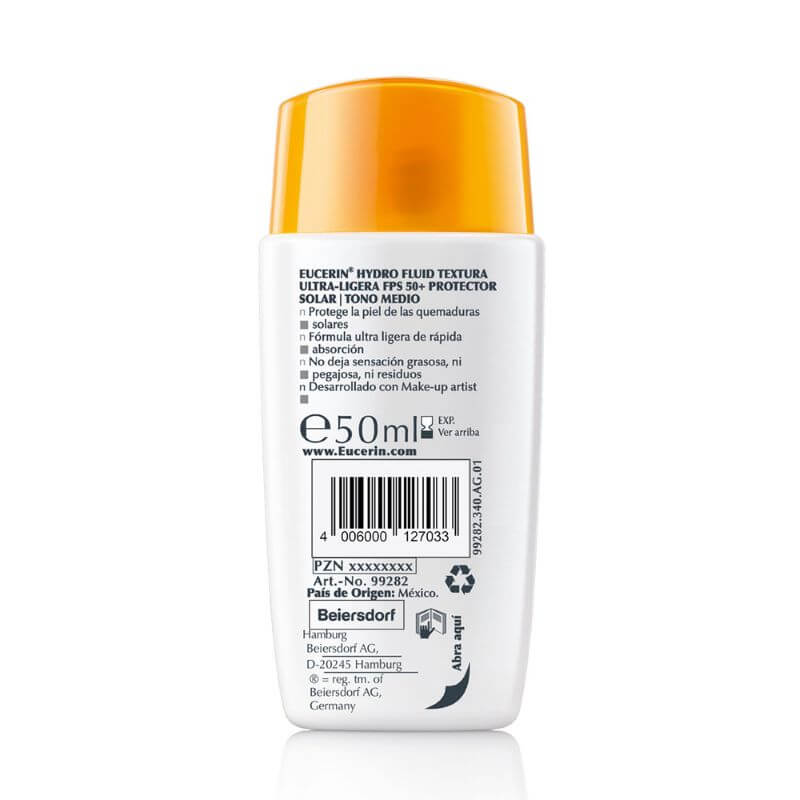 Euc Solar Hydro Fluid Facial Color Oscuro Ultra Ligero Spf 50+ X 50 Ml-3
