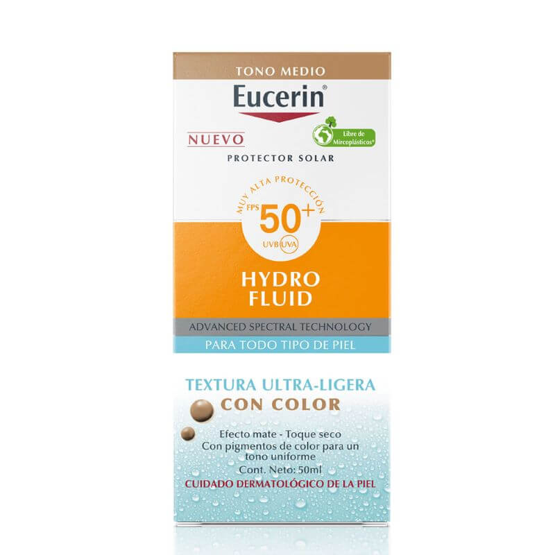 Euc Solar Hydro Fluid Facial Color Oscuro Ultra Ligero Spf 50+ X 50 Ml-5