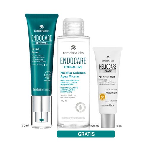 KIT ENDOCARE RENEWAL 0.2% GRATIS HYDRACTIVE MICELAR 100 ML + HELIOCARE AGE ACTIVE 15ML