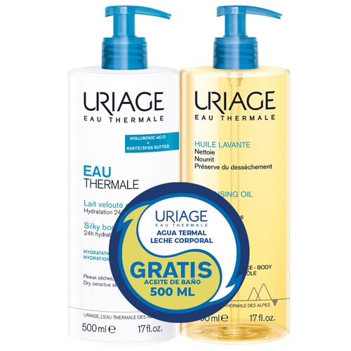 Kit Uriage Agua Termal Leche Corporal Gratis Uriage Huile Lavante 500 Ml