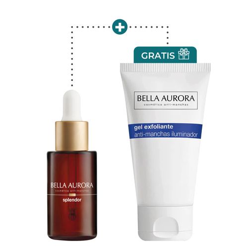 Kit Iluminador - Splendor Serum Iluminador Antioxidante + Gel Exfoliante Antimanchas - Bella Aurora