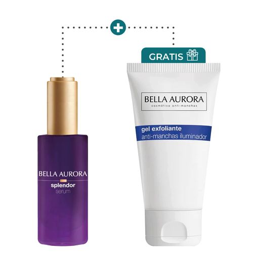 Kit Luminosidad Nocturna - Splendor Serum Iluminador Nocturno + Gel Exfoliante - Bella Aurora
