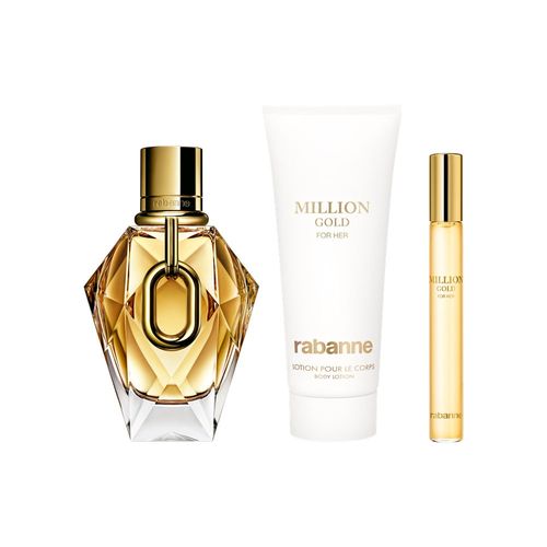 Kit Mujer Million Gold For Her EDP 90ml + Body Lotion 100ml + EDP 10ml - Rabanne