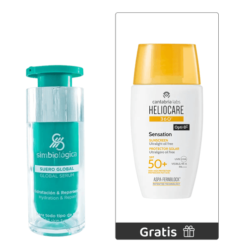 Kit Suero Global Hidratante 30 ml - Simbológica  + Obsequio Heliocare 360° Sensation 50ml - Cantabria Labs