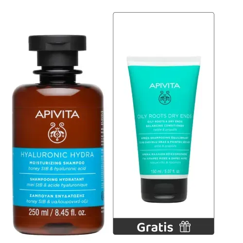 Kit Shampoo Hyalu Hydra  250 ml + GRATIS Acondicionador Oily Roots 150 ml - Apivita