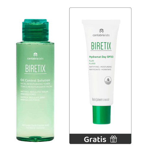 Kit Biretix Oil Control Solution  100 ml + Obsequio Biretix Hydramat 50 ml - Cantabria Labs