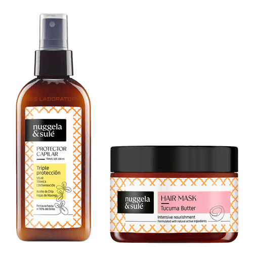 Kit Cuidado Esencial: Termoprotector 100 ml + Mascarilla Tucuma 250 ml - Nuggela & Sulé
