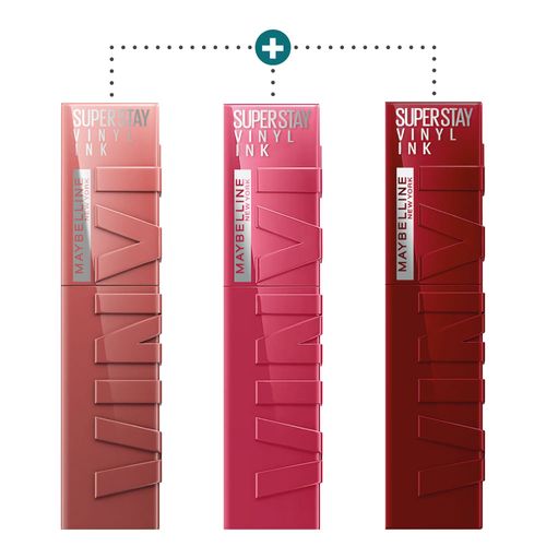 Kit Maybelline New York  Labiales Vinyl Ink Cheeky + Coy + Peachy